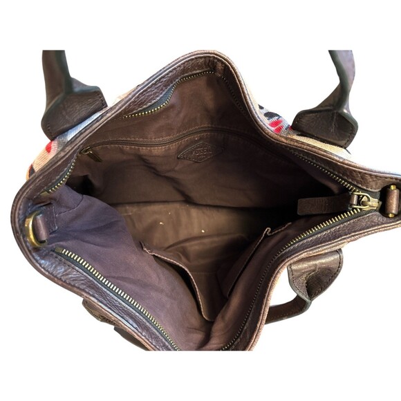 Cherry Blossom Emerson Canvas and Leather Fossil Hobo Handbag No Strap - Picture 5 of 8